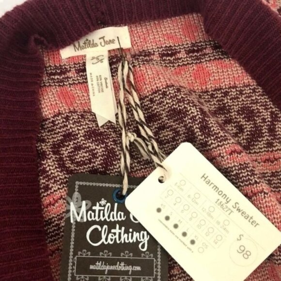 Matilda Jane Women's S Small Cardigan The Harmony Sweater Open Front Knit NWT - Picture 6 of 7